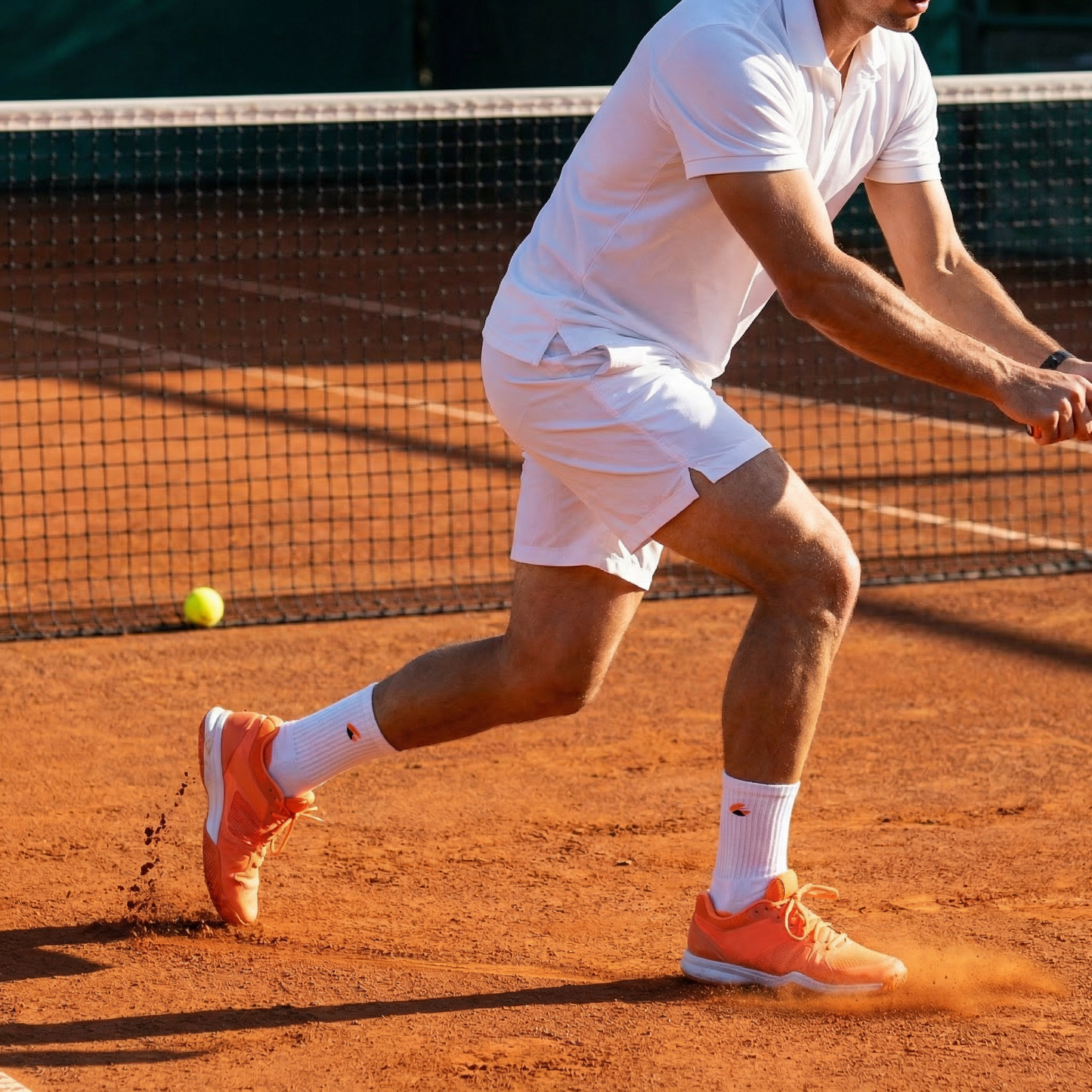 Chaussettes de Tennis Crew Lite Blanc/Orange