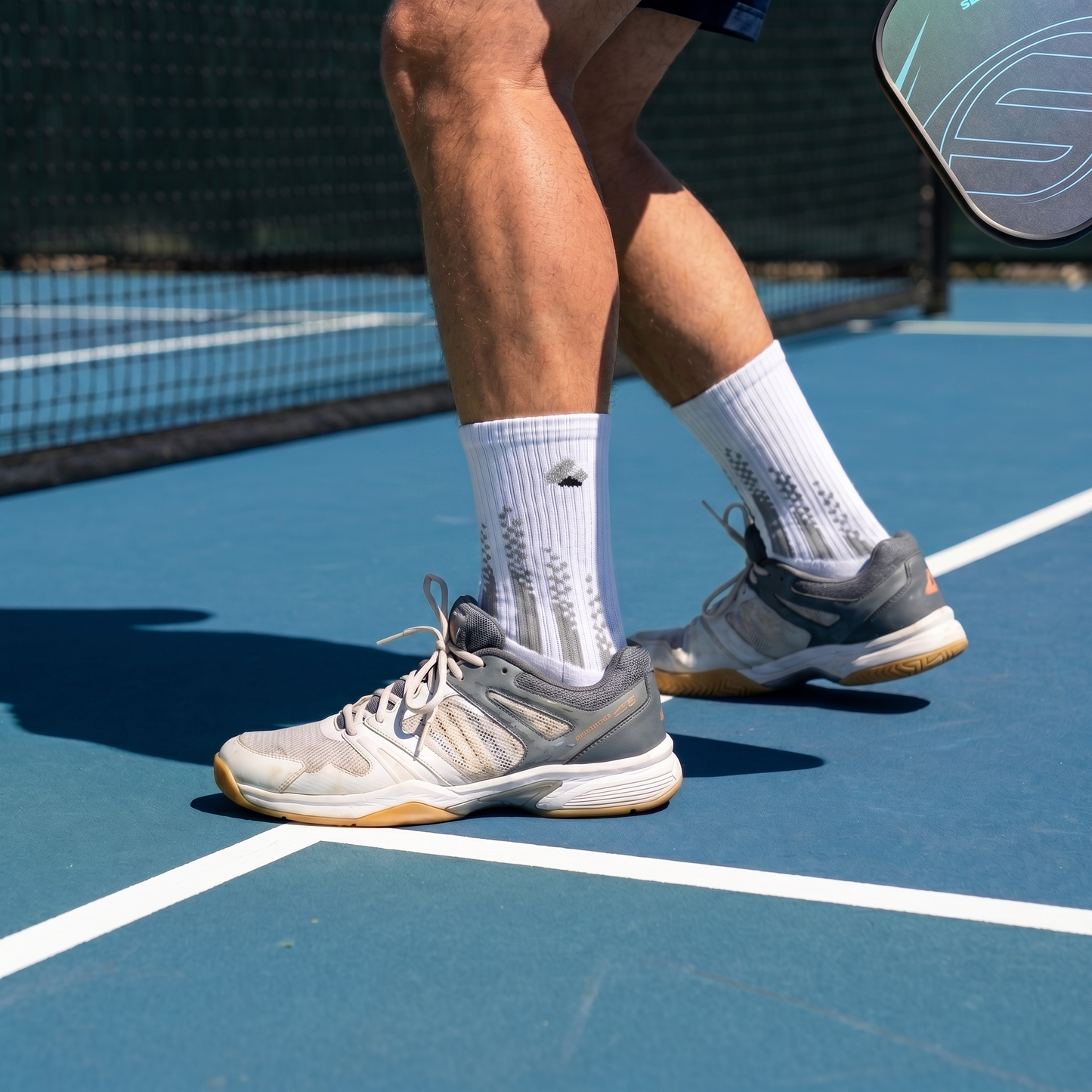 Pickleball Socken Crew Weiss/Grau 